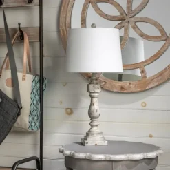 Kirkland's Home Distressed Gray Table Lamp- Table Lamps