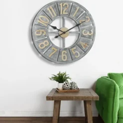 Kirkland's Home Distressed Gray Wood Wall Clock- Clocks