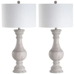 Kirkland's Home Distressed Ivory Faux Wood Table Lamps, Set Of 2- Table Lamps
