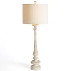 Kirkland's Home Distressed Ivory Lucy Buffet Lamp- Buffet Lamps