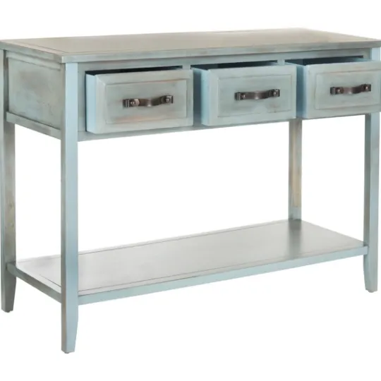 Kirkland's Home Distressed Light 3-Drawer Console Table- Console Tables