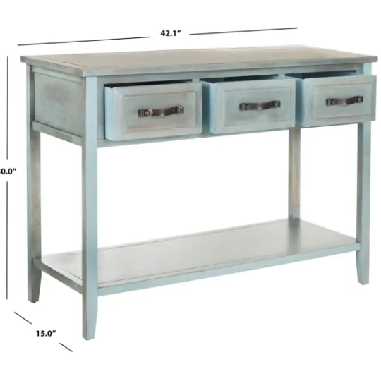 Kirkland's Home Distressed Light 3-Drawer Console Table- Console Tables