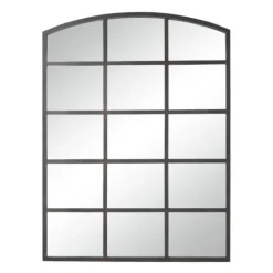 Kirkland's Home Distressed Metal Windowpane Arched Mirror- Decorative Mirrors