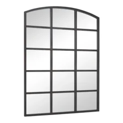 Kirkland's Home Distressed Metal Windowpane Arched Mirror- Decorative Mirrors