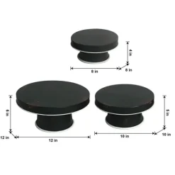 Kirkland's Home Distressed Pedestal Trays, Set Of 3- Decorative Trays