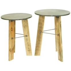 Kirkland's Home Distressed Recycled Wood 2-Pc. Accent Table Set- Accent & End Tables