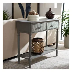 Kirkland's Home Distressed Ronan 2-Drawer Console Table- Entryway Furniture