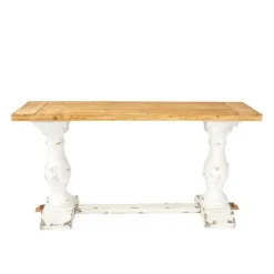 Kirkland's Home Distressed Rustic Carved Console Table- Console Tables