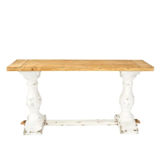 Kirkland's Home Distressed Rustic Carved Console Table- Console Tables