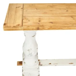 Kirkland's Home Distressed Rustic Carved Console Table- Console Tables