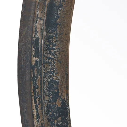 Kirkland's Home Distressed Slate Blue Wooden Round Wall Mirror- Framed Mirrors