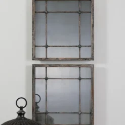 Kirkland's Home Distressed Slate Blue Wood Wall Mirrors, Set Of 2- Decorative Mirrors