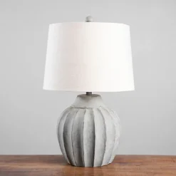 Kirkland's Home Distressed Stone Table Lamp- Table Lamps