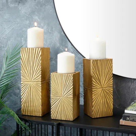 Kirkland's Home Distressed Sunburst Candle Holders, Set Of 3- Candle Holders