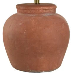 Kirkland's Home Distressed Terracotta Round Table Lamp- Table Lamps