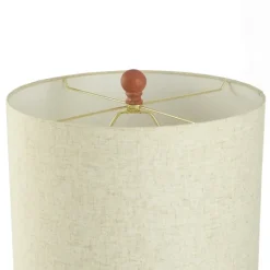 Kirkland's Home Distressed Terracotta Round Table Lamp- Table Lamps