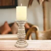 Kirkland's Home Distressed Turned Wood Candle Holder, 8 In.- Candle Holders