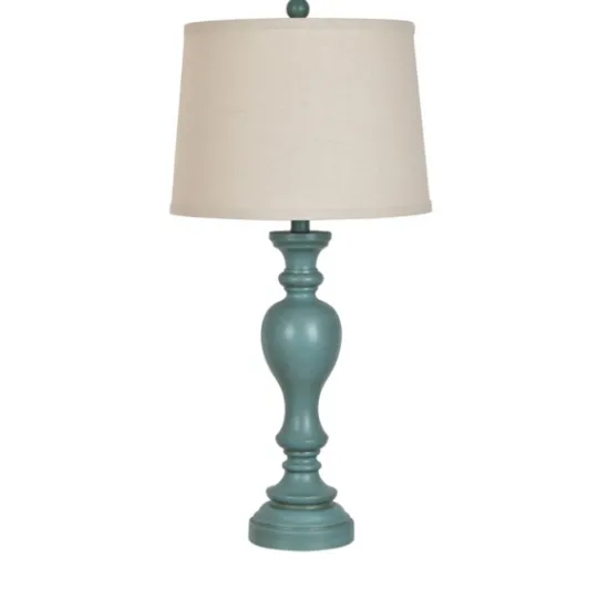 Kirkland's Home Distressed Turquoise Antique Table Lamp- Table Lamps