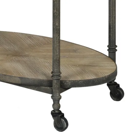 Kirkland's Home Distressed Vintage Rolling Cart Accent Table- Accent & End Tables