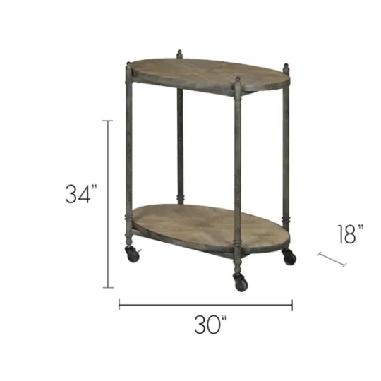 Kirkland's Home Distressed Vintage Rolling Cart Accent Table- Accent & End Tables