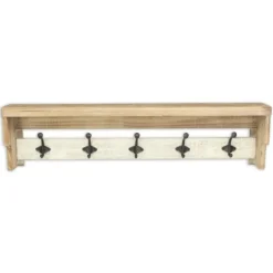 Kirkland's Home Distressed Wall Shelf With Hooks- Shelves