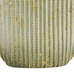 Kirkland's Home Distressed White And Beige Flat Vases, Set Of 2- Vases