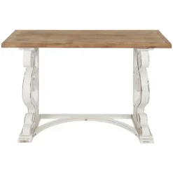 Kirkland's Home Distressed White And Brown Wood Console Table- Console Tables