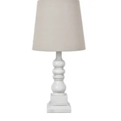 Kirkland's Home Distressed White Candlestick Table Lamp- Table Lamps