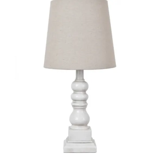 Kirkland's Home Distressed White Candlestick Table Lamp- Table Lamps