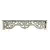 Kirkland's Home Distressed White Carved Wood Wall Shelf- Shelves