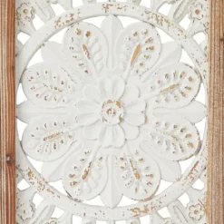 Kirkland's Home Distressed White Floral Wall Plaques, Set Of 3- Wall Plaques