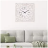 Kirkland's Home Distressed White Ornate Wood Carved Wall Clock- Clocks