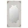 Kirkland's Home Distressed White Scroll Framed Wall Mirror- Decorative Mirrors