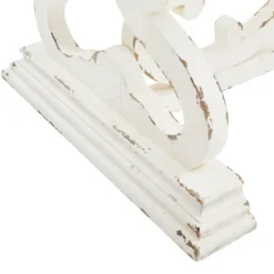 Kirkland's Home Distressed White Scrollwork Base Coffee Table- Coffee Tables