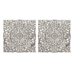 Kirkland's Home Distressed Wood Carved Wall Panels, Set Of 2- Wall Plaques
