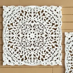 Kirkland's Home Distressed Wood Carved Wall Panels, Set Of 2- Wall Plaques