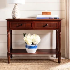 Kirkland's Home Distressed Wood 2-Drawer Console Table- Console Tables