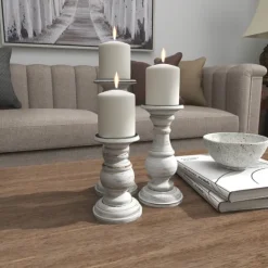 Kirkland's Home Distressed Wood 3-Pc. Candle Holder Set- Candle Holders