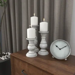 Kirkland's Home Distressed Wood 3-Pc. Candle Holder Set- Candle Holders