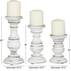 Kirkland's Home Distressed Wood 3-Pc. Candle Holder Set- Candle Holders