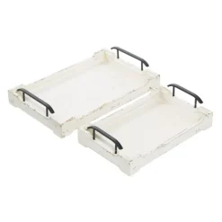 Kirkland's Home Distressed Wood Trays, Set Of 2- Decorative Trays