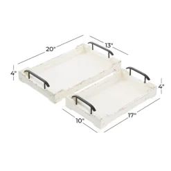 Kirkland's Home Distressed Wood Trays, Set Of 2- Decorative Trays