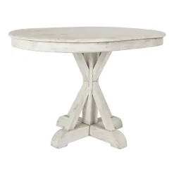 Kirkland's Home Distressed Wood X Base Oval Dining Table- Dining Tables