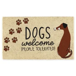 Kirkland's Home Dogs Welcome People Tolerated Doormat- Doormats