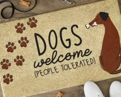 Kirkland's Home Dogs Welcome People Tolerated Doormat- Doormats