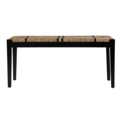 Kirkland's Home Dominica Woven Seagrass Stripe Bench- Benches & Ottomans