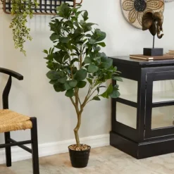 Kirkland's Home Douban Green In Ribbed Rock Planter- Trees & Topiaries