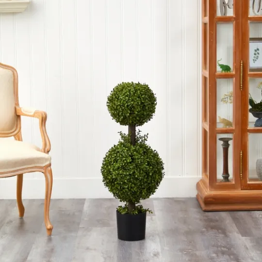 Kirkland's Home Double Ball Boxwood Topiary In Nursery Planter- Trees & Topiaries