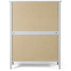 Kirkland's Home Dove Brazilian Pine Wood Five Drawer Chest- Cabinets & Sideboards