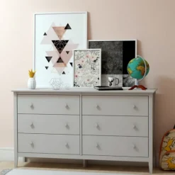 Kirkland's Home Dove Brazilian Pine Wood Dresser- Dressers & Chests